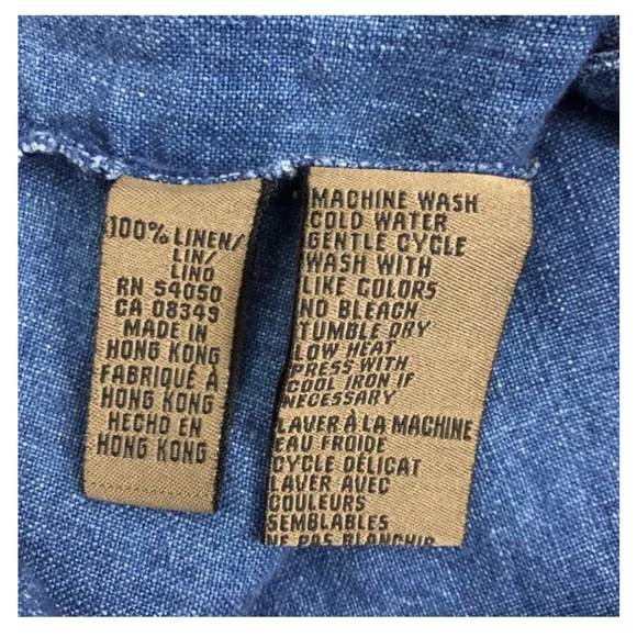 Jones Jeans 100% Linen 2-Pc Outfit Denim Vest Top 14W & Painter Pants 16 - Picture 8 of 9